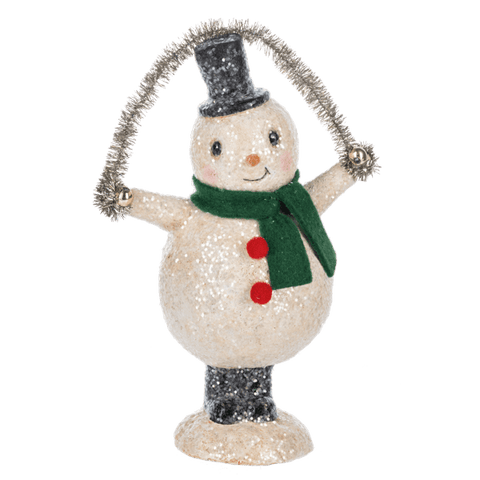 Snowman Figurine With Garland - Lady of the Lake