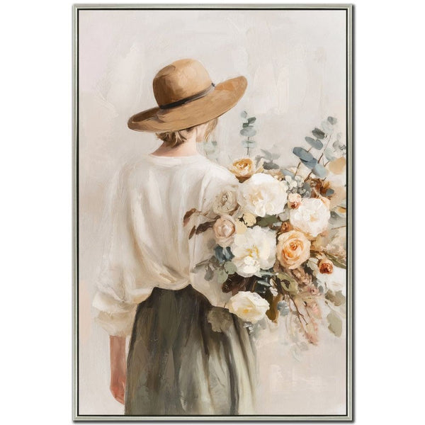 Soft Stance - Hand Embellished Canvas In Floating Frame - Lady of the Lake