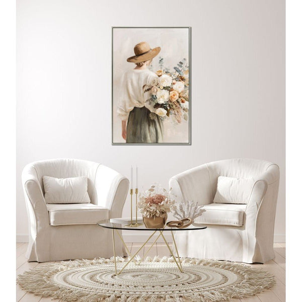 Soft Stance - Hand Embellished Canvas In Floating Frame - Lady of the Lake