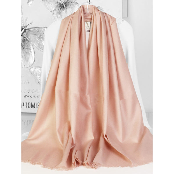 Solid Color Cut Fringe Pashmina Scarf