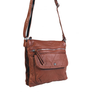 Solid Crossbody Bag With Front Pocket