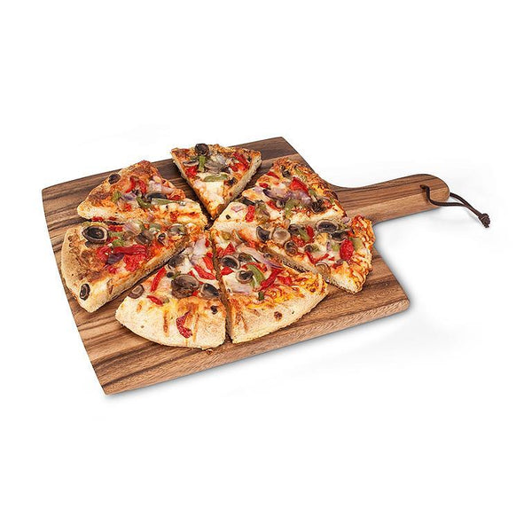 Square Acacia Wood Pizza Board With Strap - Lady of the Lake