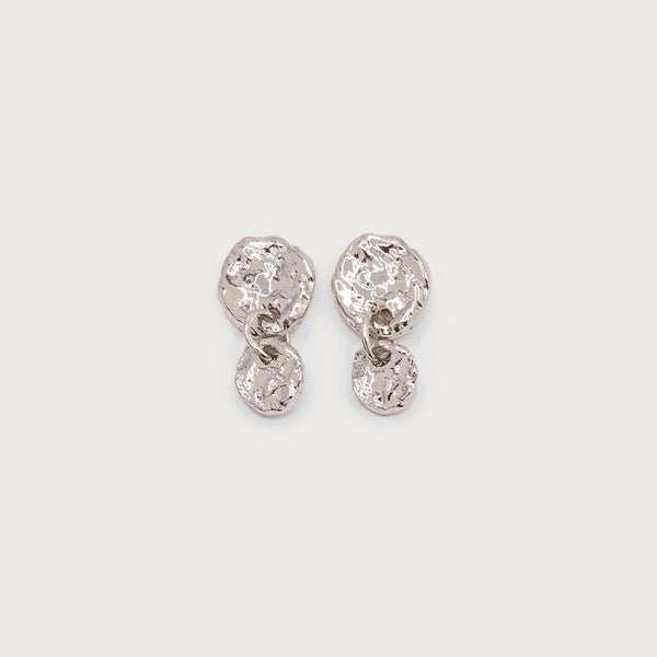 Stacked Hammered Disc Stud Earrings - Lady of the Lake