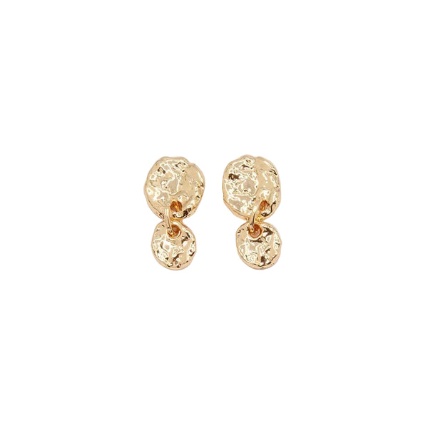 Stacked Hammered Disc Stud Earrings - Lady of the Lake