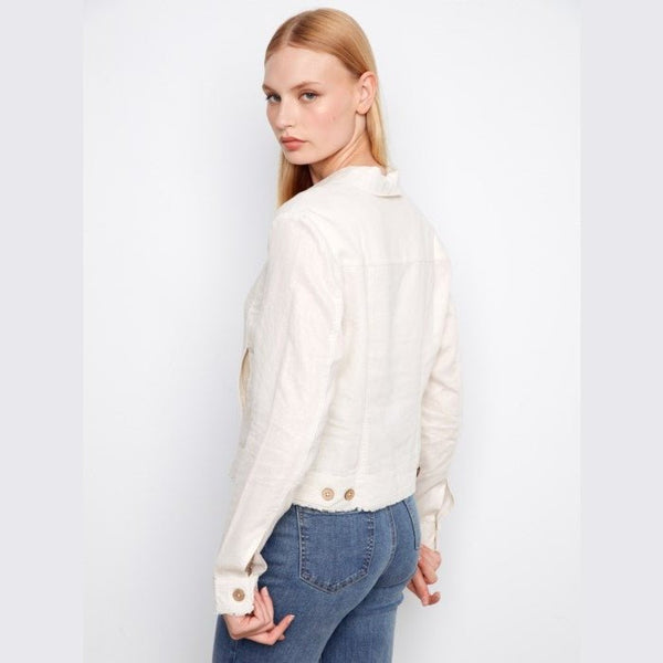 Stevie Foiled Linen Blend Jacket - Lady of the Lake