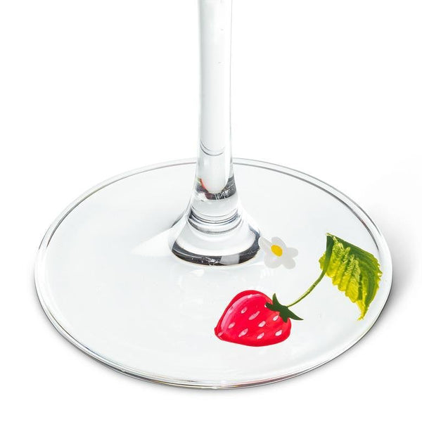 Strawberries & Flowers Wine Glass - Lady of the Lake