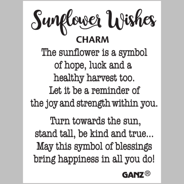 Sunflower Wishes - Sunflower Pocket Charm
