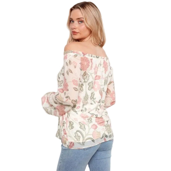 Sutton Printed Off - Shoulder Blouse - Lady of the Lake