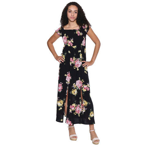 Suvi Black Floral Dress