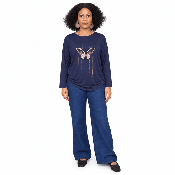 Tabitha Long Tunic With Glittered Butterfly