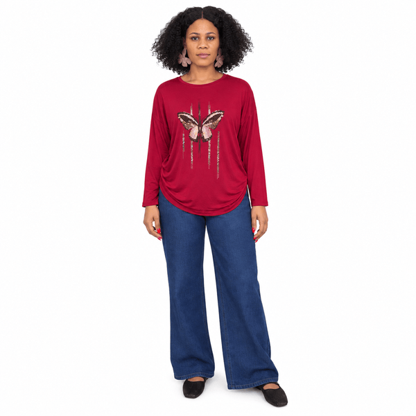 Tabitha Long Tunic With Glittered Butterfly