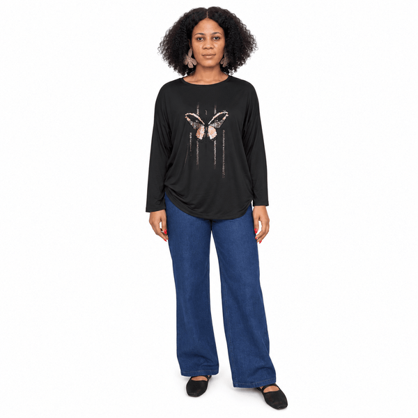 Tabitha Long Tunic With Glittered Butterfly