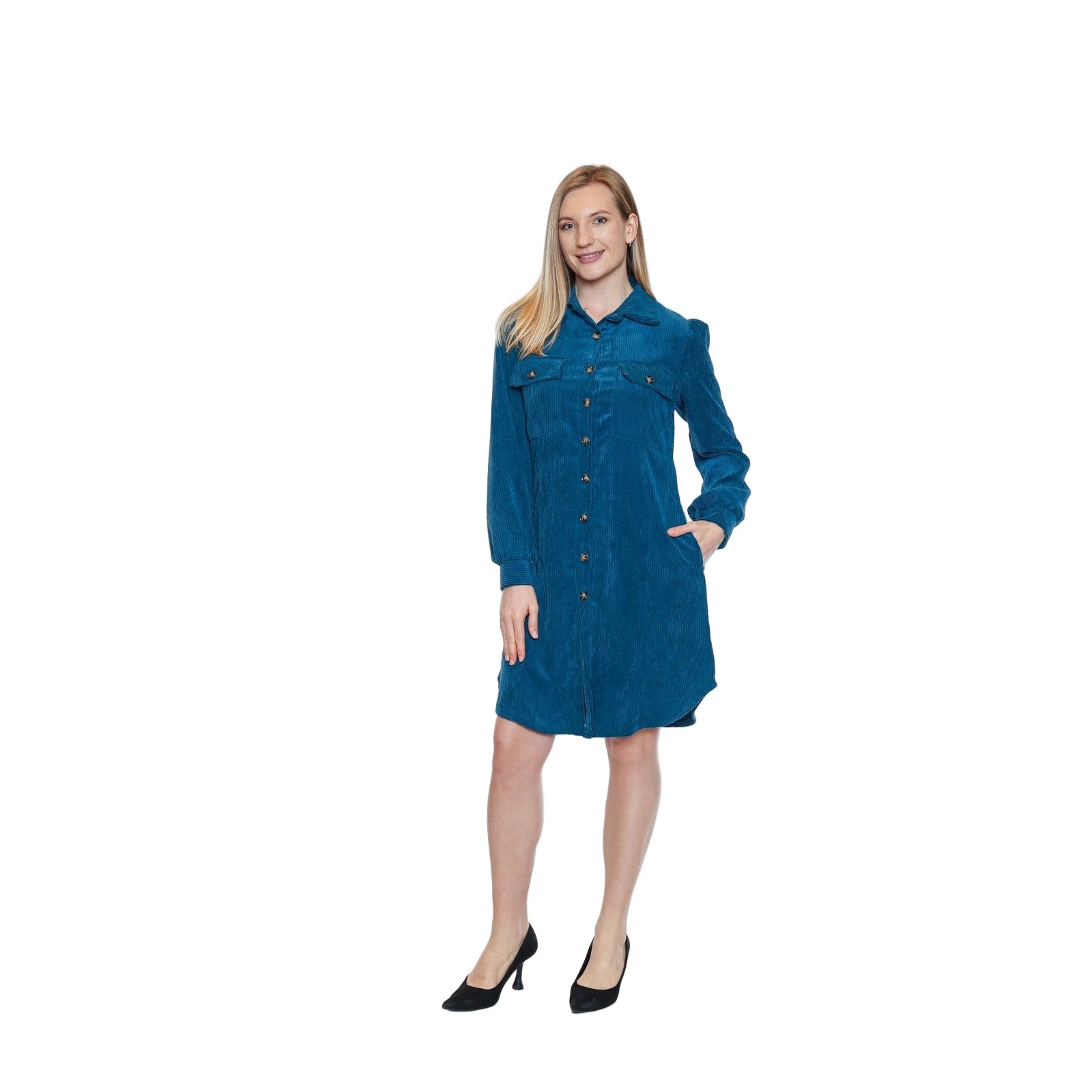 Teal Sapphire Corduroy Dress - Lady of the Lake