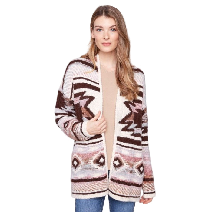 Tessa Space Dye Jacquard Cardigan - Lady of the Lake