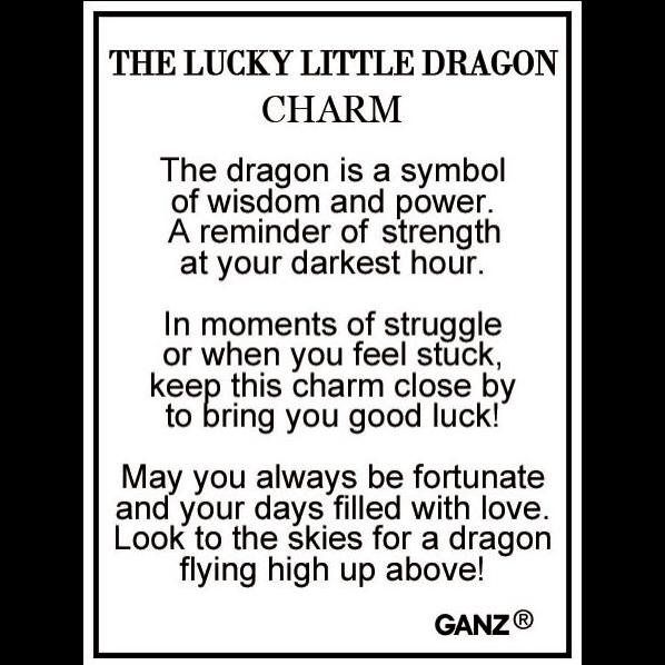 The Lucky Little Dragon - Dragon Charm - Lady of the Lake