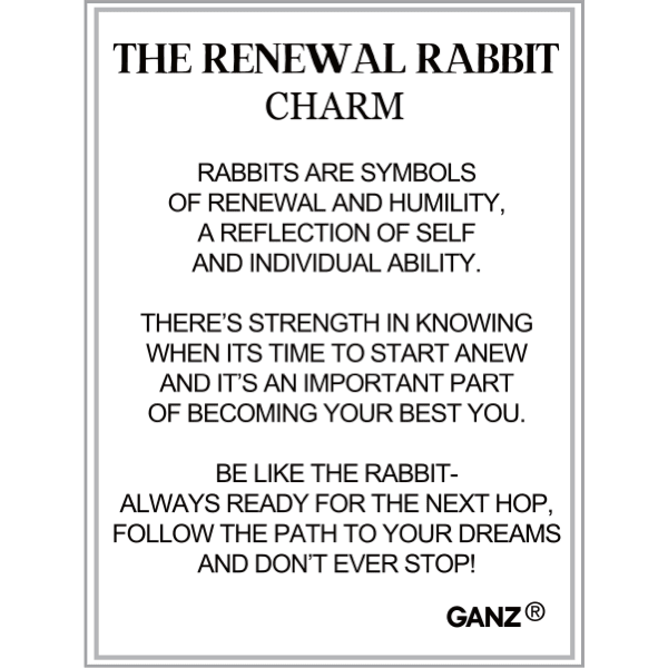 The Renewal Rabbit - Rabbit Charm - Lady of the Lake