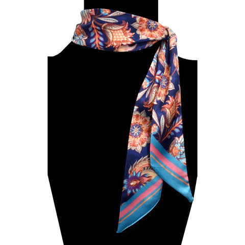 Thin Scarf - Navy Floral