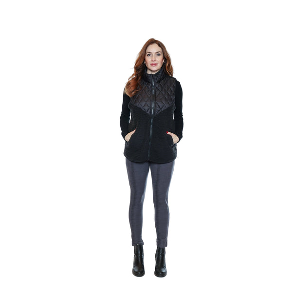 Toula Sherpa Vest With Puffer Detail - Lady of the Lake