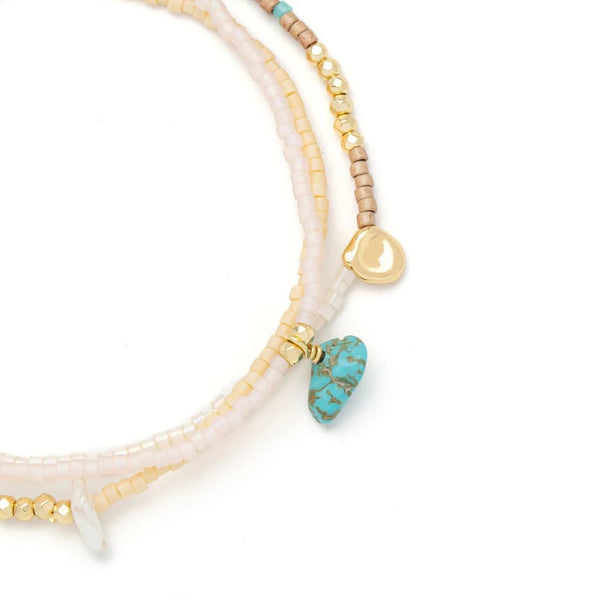 Tranquility | Turquoise - Mixed Media Bracelet / Necklace - Lady of the Lake
