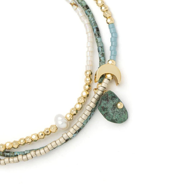 Transformation | African Turquoise - Mixed Media Bracelet / Necklace - Lady of the Lake