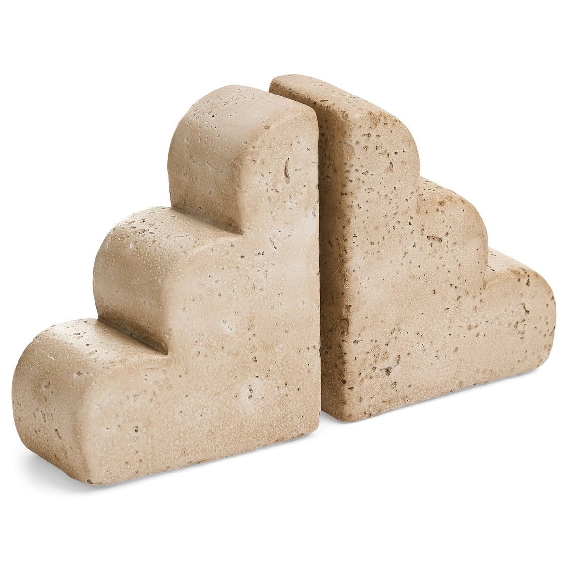 Travertine Look Bookends - Set of 2