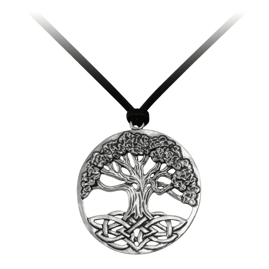 Tree Of Life Pendant Necklace On Suede Cord - Lady of the Lake