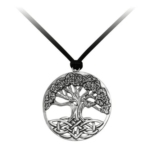 Tree Of Life Pendant Necklace On Suede Cord - Lady of the Lake