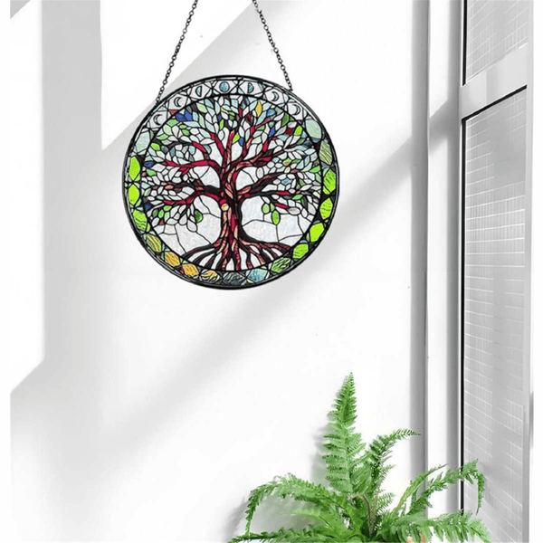 Tree Of Life Stained Glass Sun Catcher - Lady of the Lake