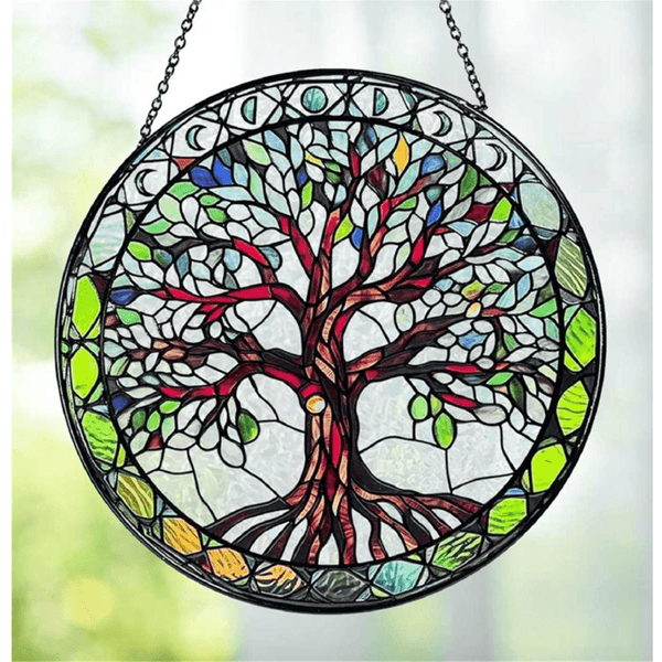 Tree Of Life Stained Glass Sun Catcher - Lady of the Lake