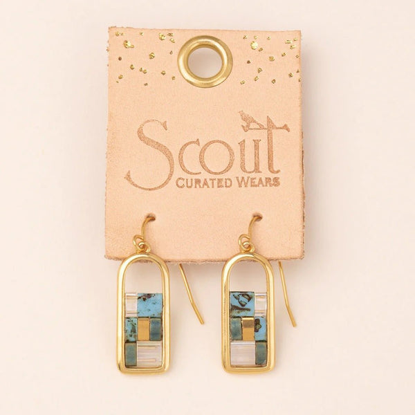 Turquoise - Good Karma Miyuki Frame Earring