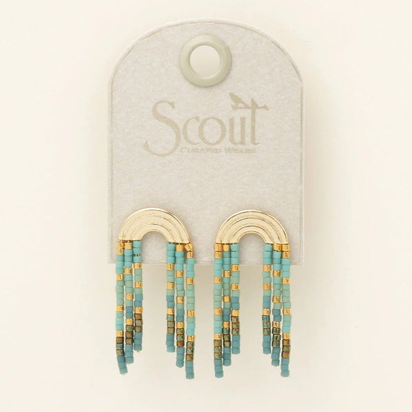 Turquoise & Mint - Chromacolor Miyuki Rainbow Fringe Earring