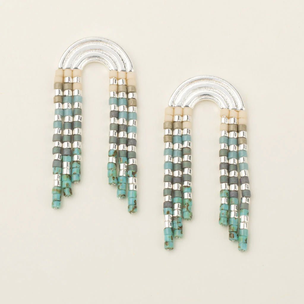 Turquoise Multi - Chromacolor Miyuki Rainbow Fringe Earring