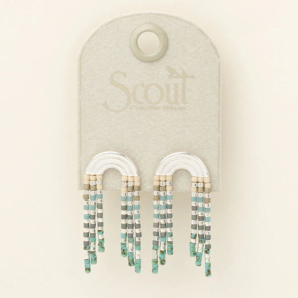 Turquoise Multi - Chromacolor Miyuki Rainbow Fringe Earring