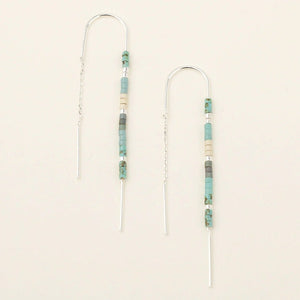 Turquoise Multi - Chromacolor Miyuki Thread Earring