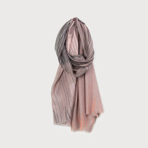 Two-Tone Scarf With Fine Stripes