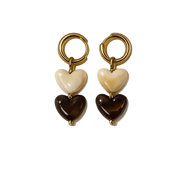 Two Toned Heart Earrings - Lady of the Lake