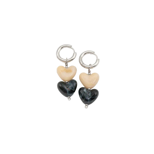 Two Toned Heart Earrings - Lady of the Lake
