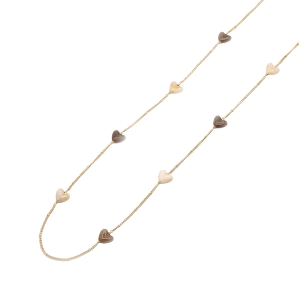 Two Toned Long Heart Necklace - Lady of the Lake