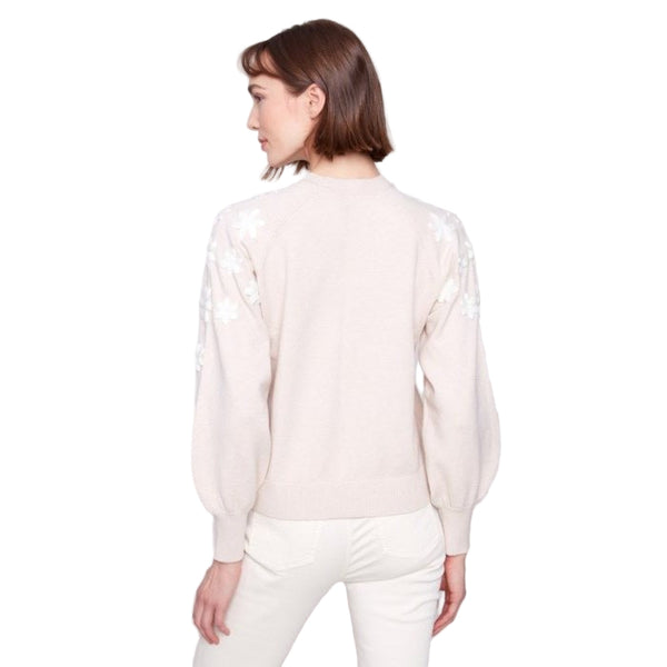 Uma Crew Neck Sweater With Embroidered Flowers - Lady of the Lake