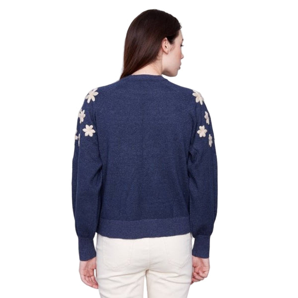 Uma Crew Neck Sweater With Embroidered Flowers - Lady of the Lake