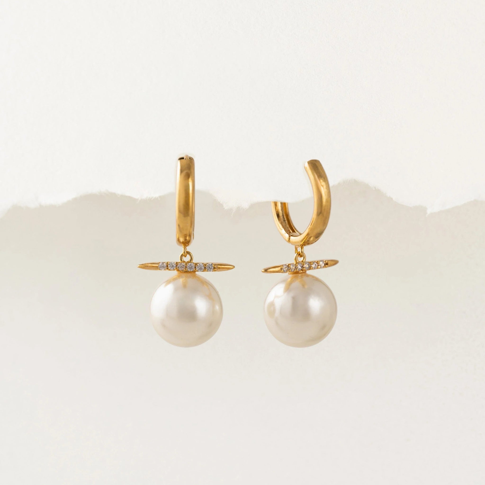 Vendetta Pearl Drop Hoop Earrings