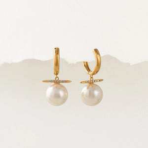 Vendetta Pearl Drop Hoop Earrings