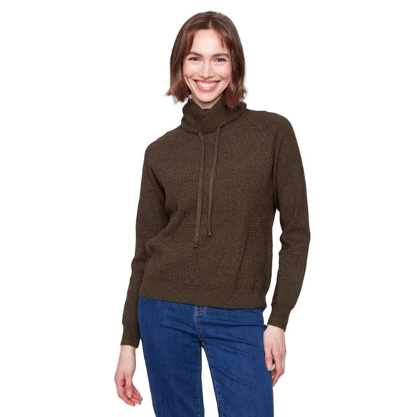 Vera Textured Cowl Neck Knit Sweater - Lady of the Lake