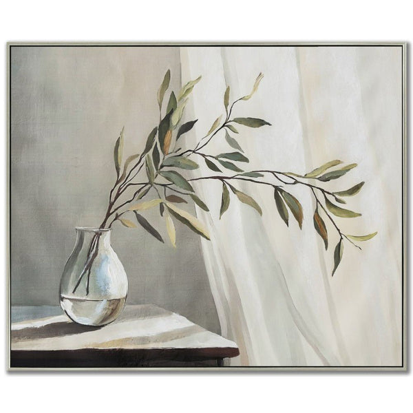 Verdant Stillness I - Hand Embellished Canvas In Floating Frame - Lady of the Lake
