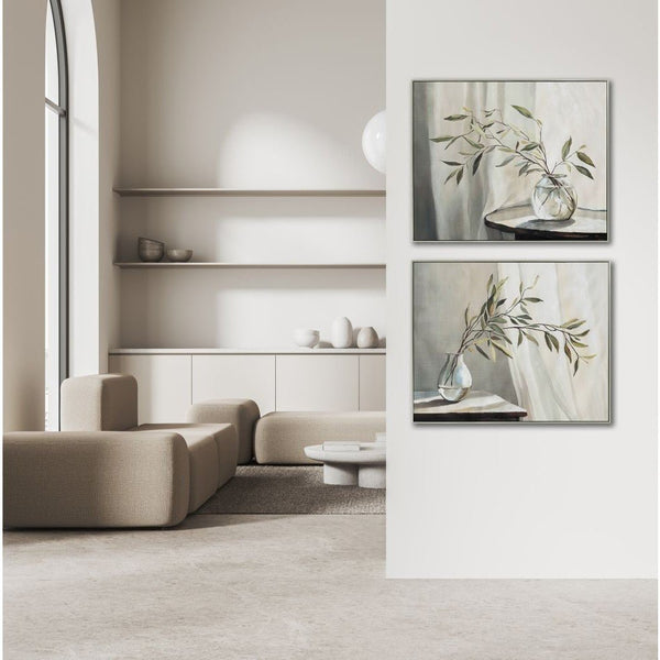 Verdant Stillness I - Hand Embellished Canvas In Floating Frame - Lady of the Lake
