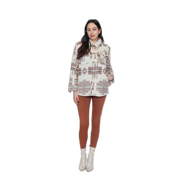 Verina Aztec Printed Jacket WIth Pockets - Lady of the Lake