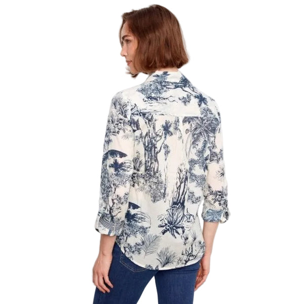Versailles Printed Voile Button - Up Blouse - Lady of the Lake