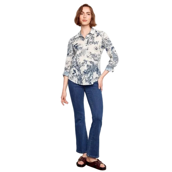 Versailles Printed Voile Button - Up Blouse - Lady of the Lake
