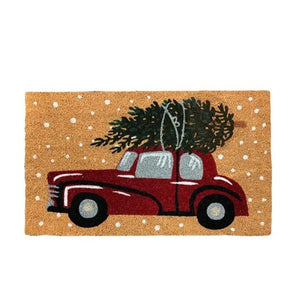 Vintage Christmas Car Coir Mat