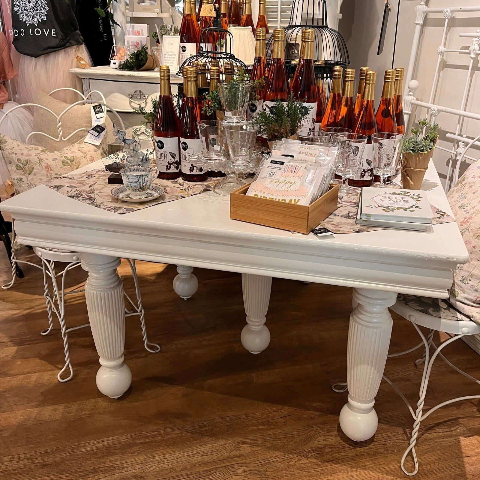 Vintage Dining Table - Painted White